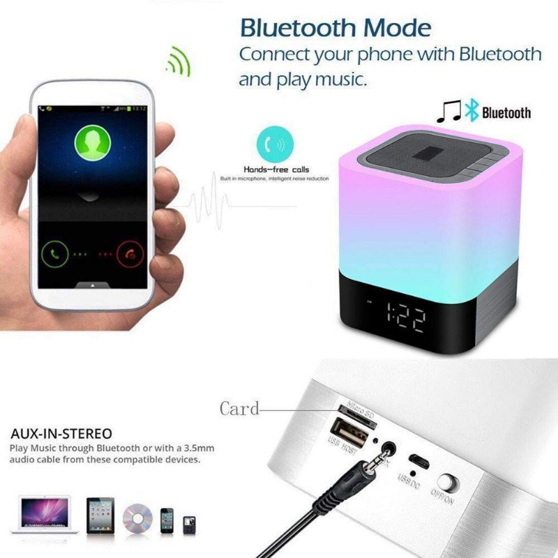 Digitálny Budík S Kalendárom 5 V 1 Nočná Lampa S Reproduktorom Bluetooth