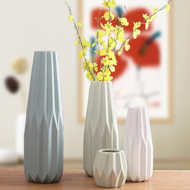 Domáca Dekoračná Váza – Elegantná Keramická Origami Veľká Na Kvety V Modernom Štýle