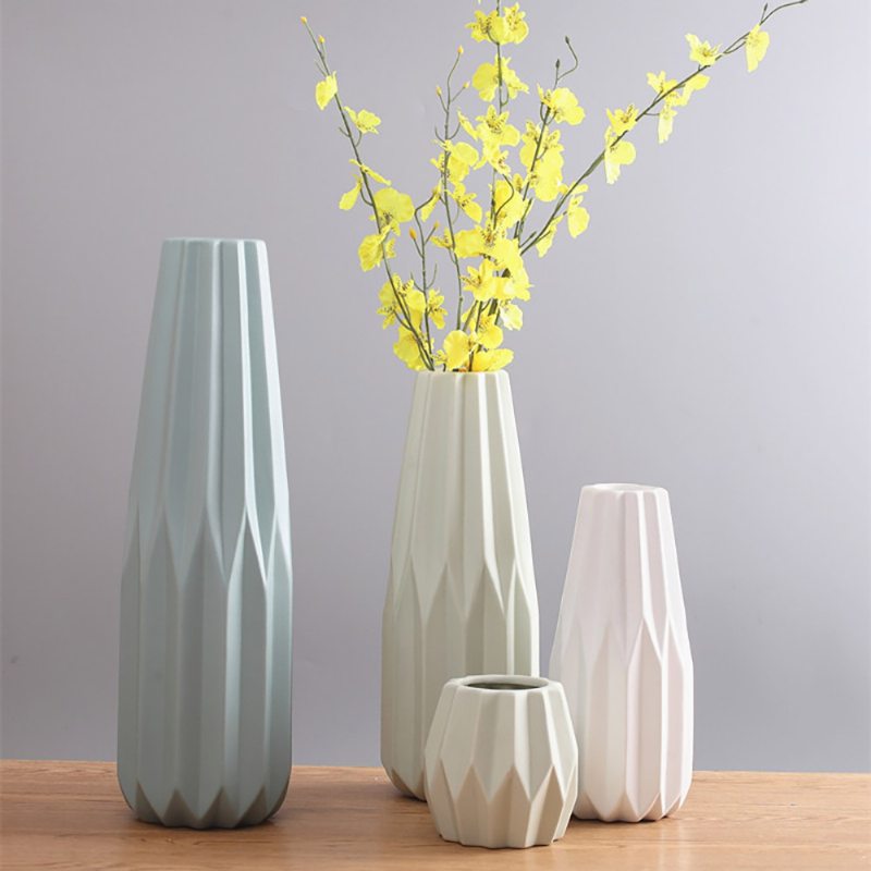 Domáca Dekoračná Váza – Elegantná Keramická Origami Veľká Na Kvety V Modernom Štýle