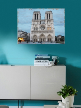 Drevená Doska Dekoračná Maľba Paris Building Nástenná Pre Domácu Dekoráciu