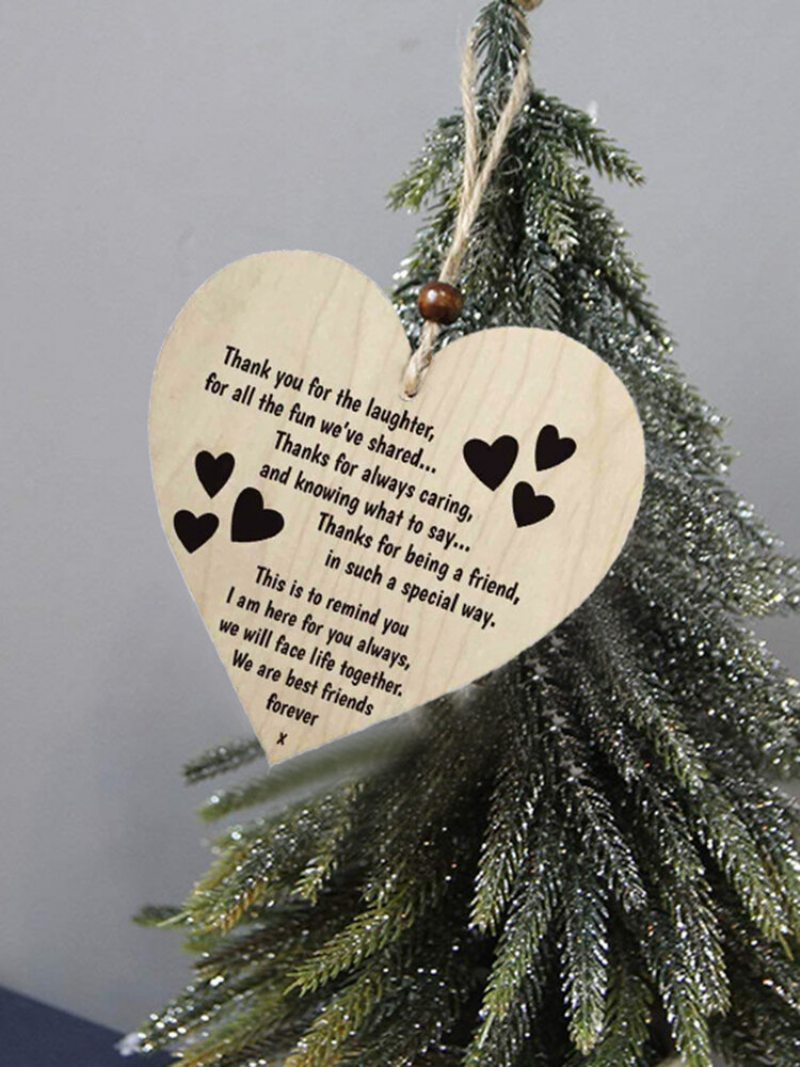 Drevená Vianočná Lupienka Na Zavesenie Darčeková Plaketa Prívesok Na Stromček V Tvare Srdca Dekorácia Na Fľašu Vína Na Domáce Menovky
