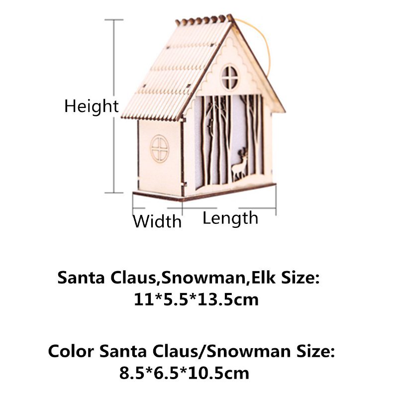 Drevený Santa Claus Snehuliak Elk Night Light Vianočný Darček Závesný Mini Domček Vyrobený Z Dreva