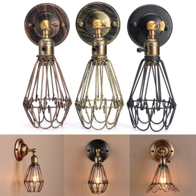 E27 Loft Metal Retro Vintage Rustikálne Nástenné Svietidlo Edison Lampa