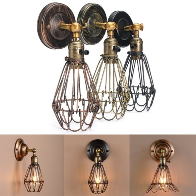 E27 Loft Metal Retro Vintage Rustikálne Nástenné Svietidlo Edison Lampa