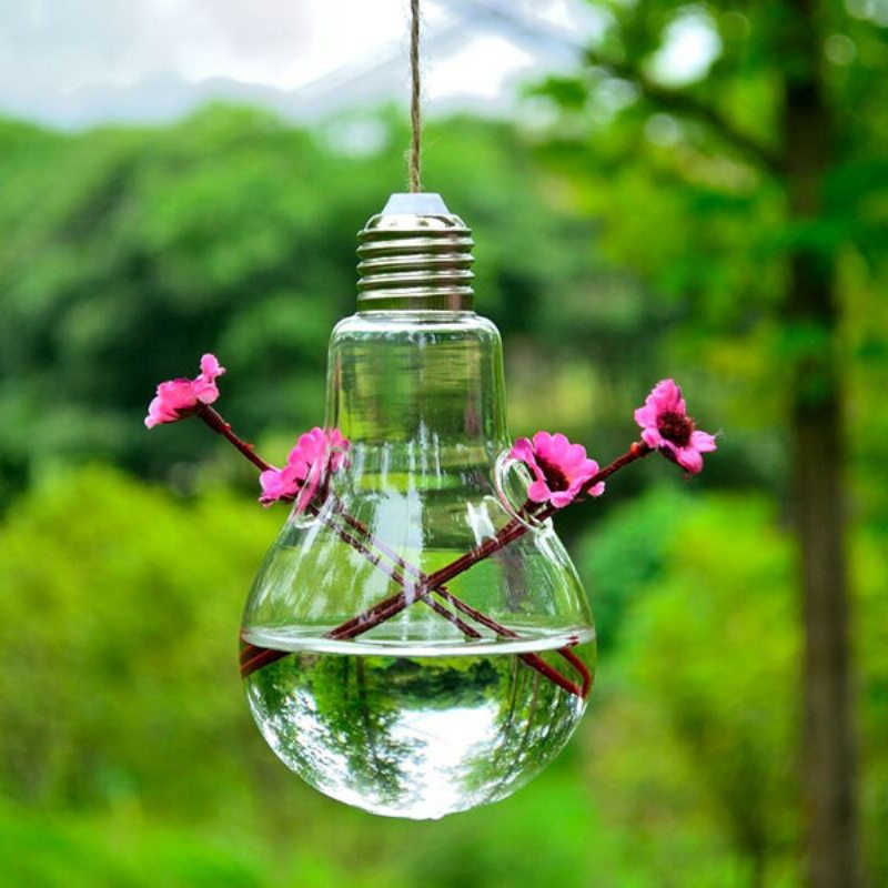 Európska Retro Žiarovka V Tvare Sklenenej Vázy Závesná Hydroponická Kvetinová Nádoba Na Kvety