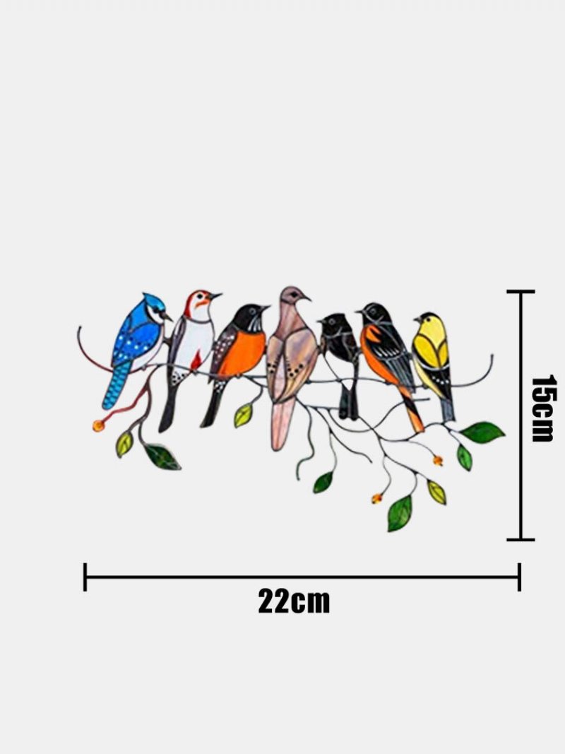 Farebné Viacnásobné Vtáky Sklenené Samolepky Na Stenu Na Kreslený Tvar Roztomilý Darček Tapeta Na Plochu Home Decor