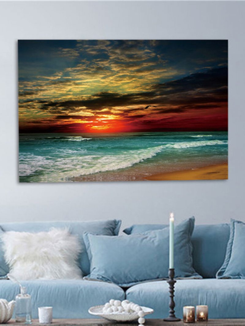 Framed Home Decor Zarámovaná Maľba Na Plátne Moderné Umenie Na Stenu Seascape Beach Picture