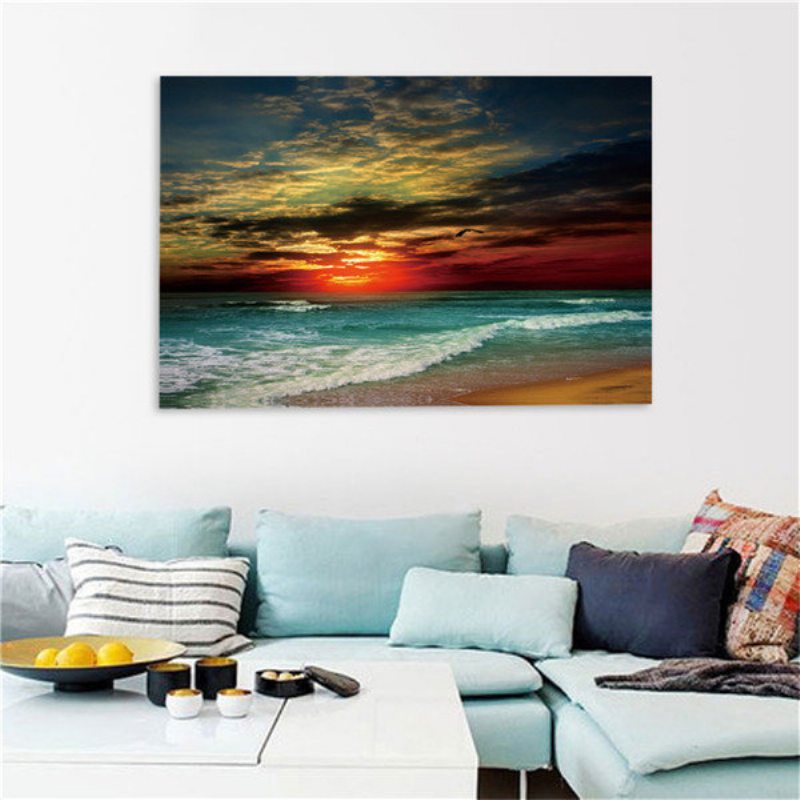 Framed Home Decor Zarámovaná Maľba Na Plátne Moderné Umenie Na Stenu Seascape Beach Picture