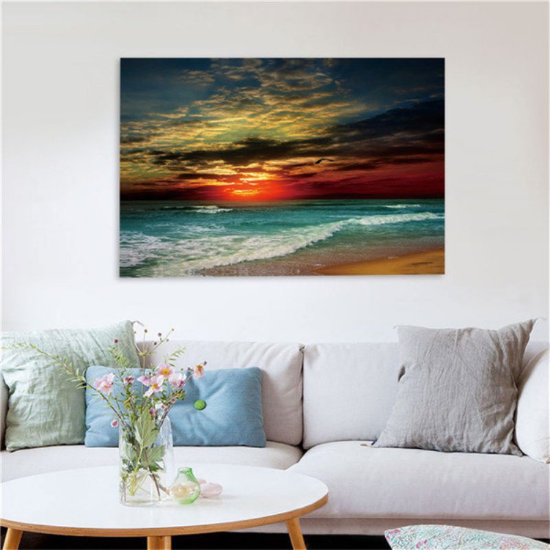 Framed Home Decor Zarámovaná Maľba Na Plátne Moderné Umenie Na Stenu Seascape Beach Picture