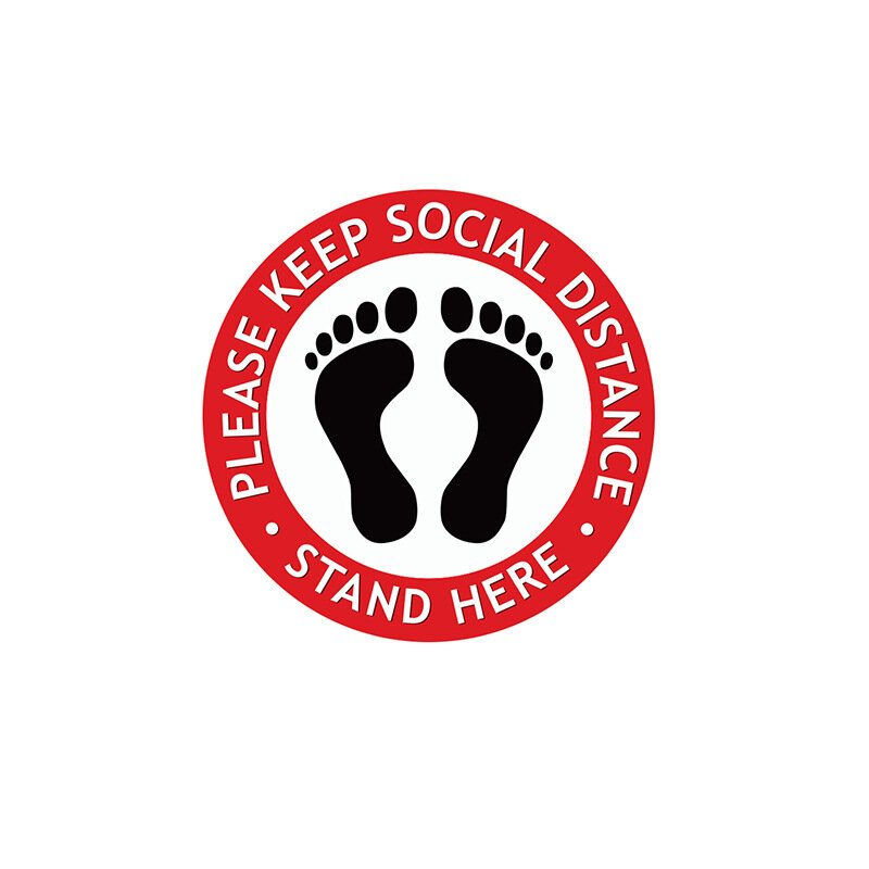 Fronta Vzdialenosť Sociálna Séria Crowd Control Nálepky Na Podlahu Slogan Sticker