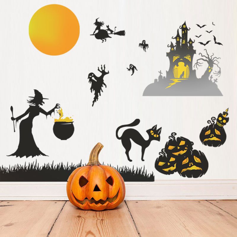 Halloween Čarodejnica Obrie Nálepka Na Stenu Festival Day Dekorácia Výkladov