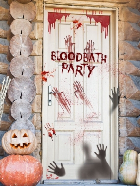 Halloween Nálepky Na Stenu Horor Dvere Okenné Sklo Dekorácia Krvavá Dlaň Diabla