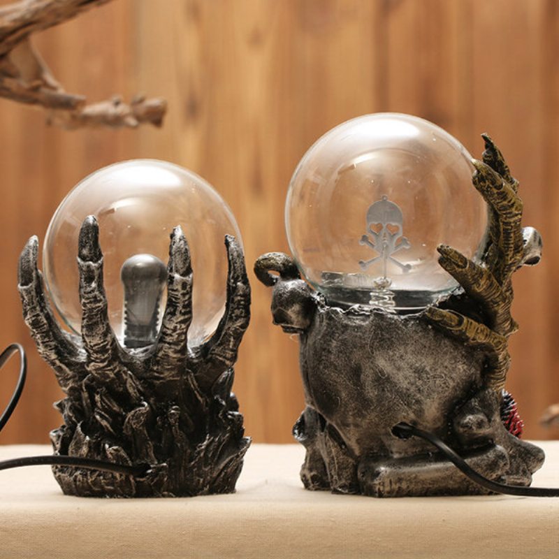 Halloween Skull Magic Ball Funny Night Light Kreatívna Elektrostatická Indukčná Lampa Home Decor