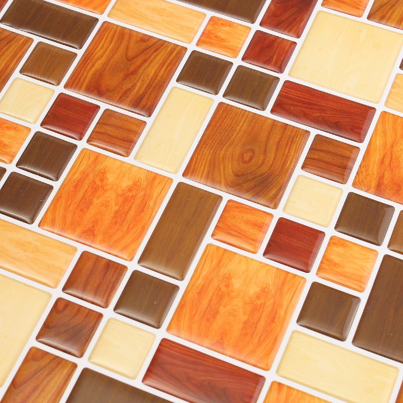 Hnedé Kreatívne 3d Mozaikové Samolepky Na Stenu Backsplash Dlaždice Tapeta Domáca Kúpeľňa Kuchynská Výzdoba