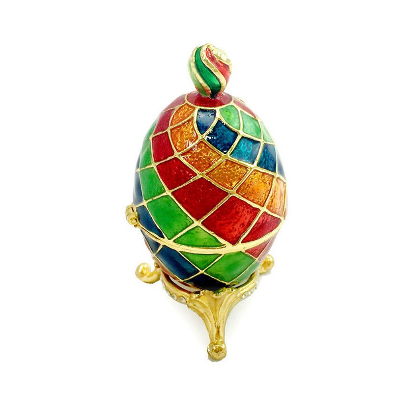 Jemný Smalt Farebné Puzdro Na Šperky Na Vajíčka Ručná Práca Vynikajúca Zliatina Ručne Vyrobená Dekorácia Kreatívny Darček