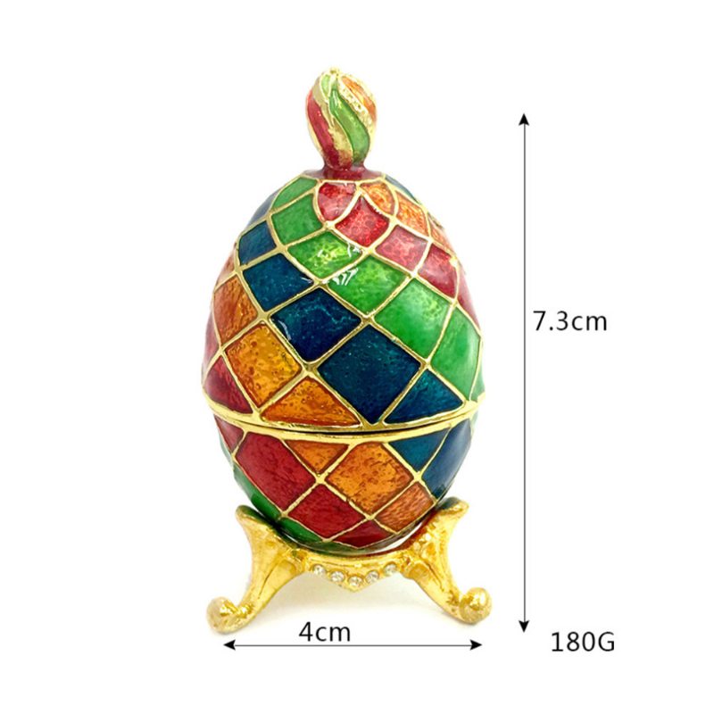 Jemný Smalt Farebné Puzdro Na Šperky Na Vajíčka Ručná Práca Vynikajúca Zliatina Ručne Vyrobená Dekorácia Kreatívny Darček