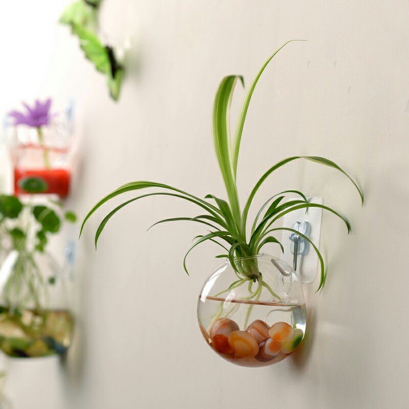 Kreatívna Nástenná Priehľadná Sklenená Váza Hydroponická Domáca Dekorácia Do Obývačky