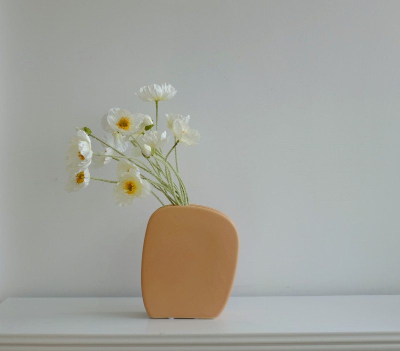 Kreatívna Plochá Geometrická Morandi Sendvičová Keramická Váza Aranžovanie Kvetov Umelecká Výzdoba Model Vily Mäkká Dekorácia