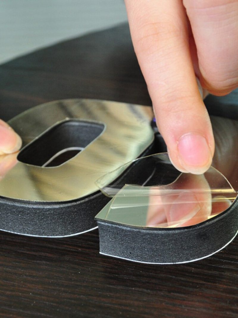 Kreatívne Digitálne Nástenné Hodiny S Akrylovým Zrkadlom 3d Stereo Diy Jednoduché S Nálepkou