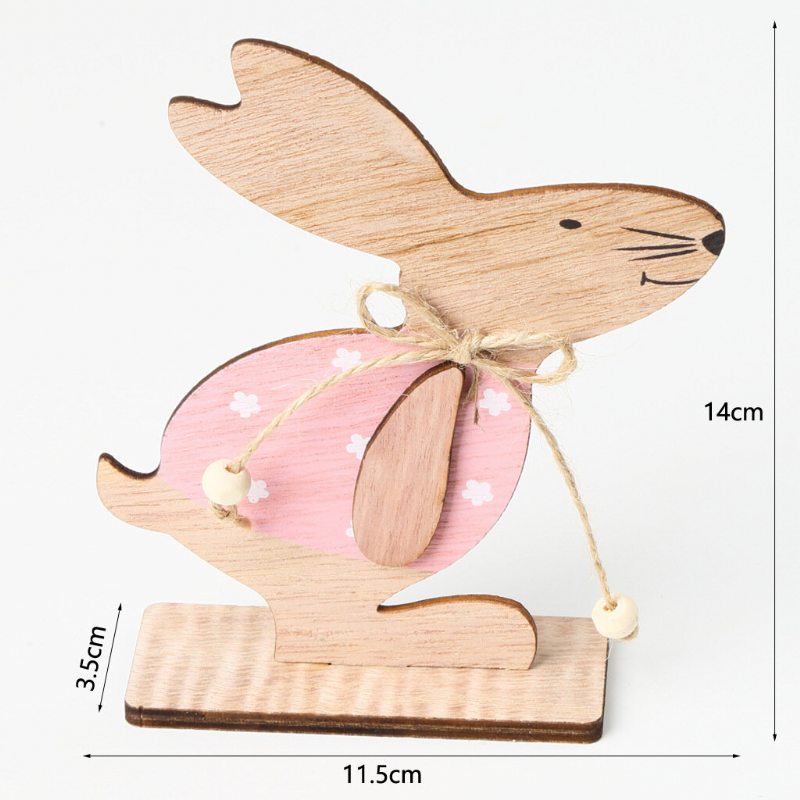 Kreatívny Veľkonočný Zajačik Drevená Dekorácia Na Pracovnú Plochu