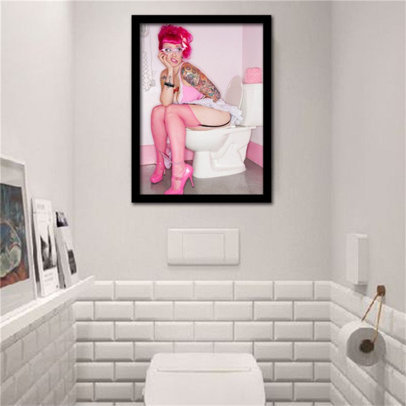 Kúpeľňové Pančuchy Ktoré Nosí Dievča Umelecká Maľba Bezrámová Nástenná Dekorácia