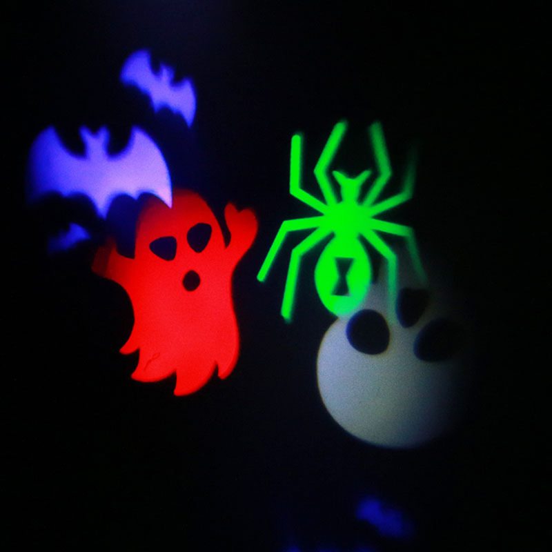 Led Halloweenská Projektorová Filmová Lampa So 6 Kartami