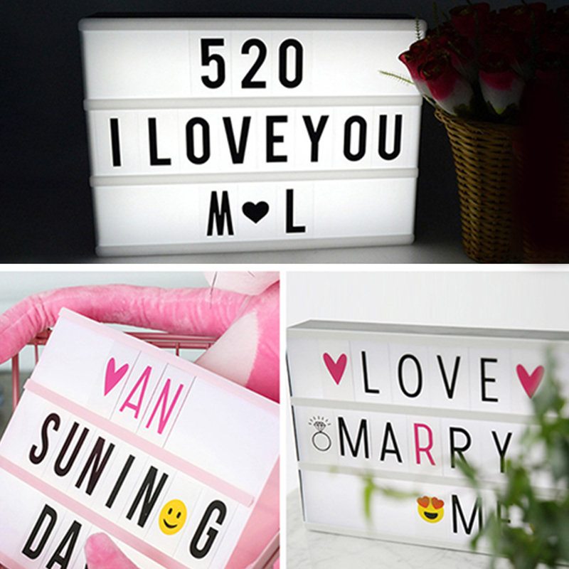 Led Letter Light Box Kino Svetlo Message Box Home Decoration Festival Dodávka Foto Rekvizity Ornamenty