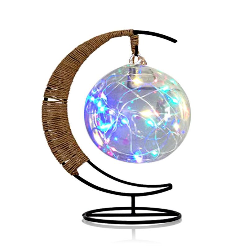 Led Nočné Svetlo Ručne Vyrábané Ratanové Guľôčkové Kované Rámy Creative Home Light Decor