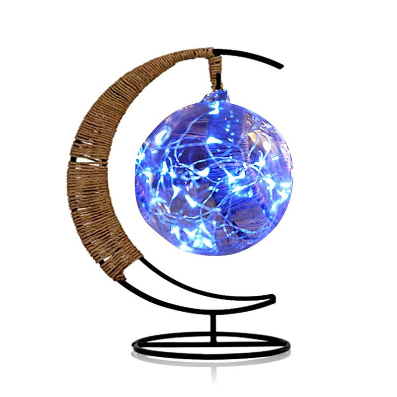 Led Nočné Svetlo Ručne Vyrábané Ratanové Guľôčkové Kované Rámy Creative Home Light Decor