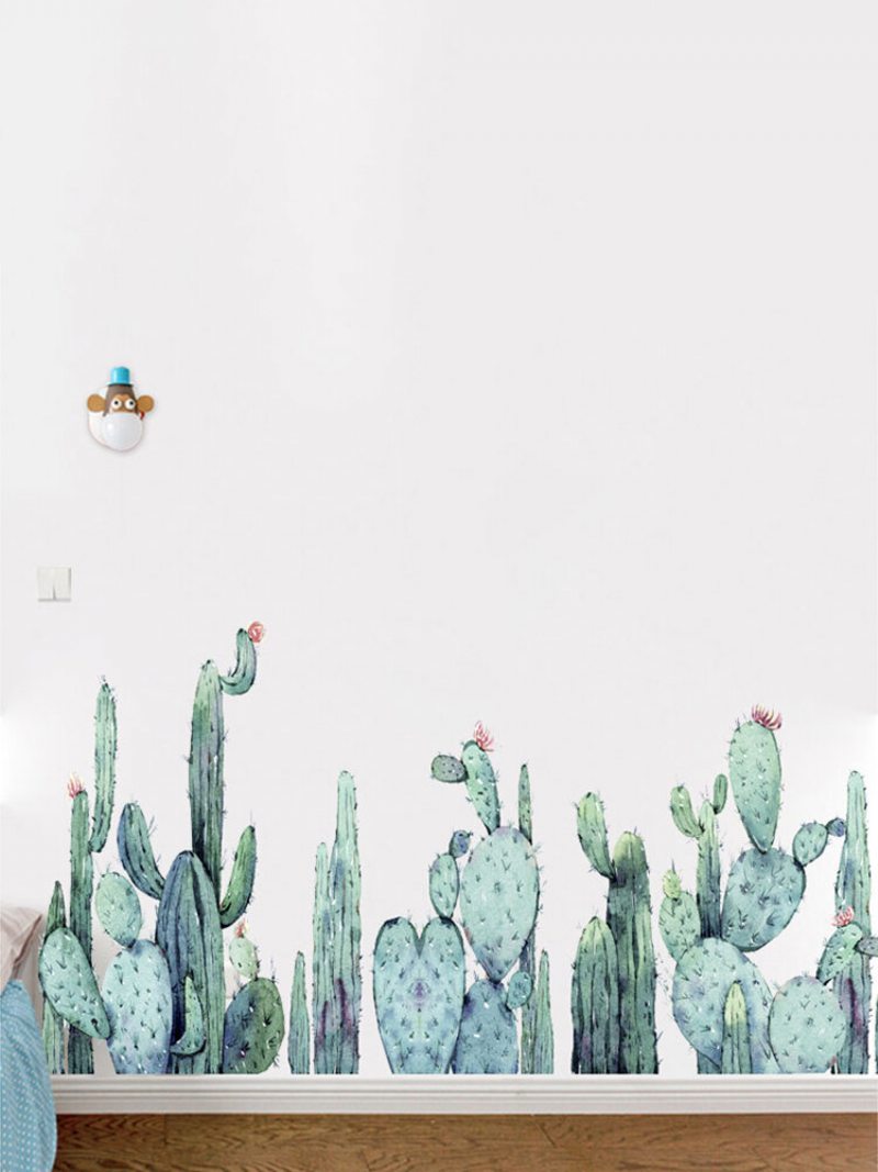 Miico 2pcs Cartoon Nálepky Na Stenu Kaktusové Rastliny Nálepka S Potlačou Detská Izba Dekor Do Škôlky