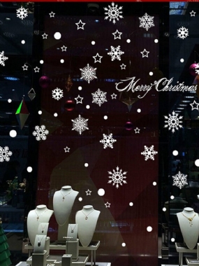 Miico Sk6012 Vianočná Nálepka So Vzorom Snehových Vločiek Nálepky Na Stenu Pre Domácu Dekoráciu Odnímateľné