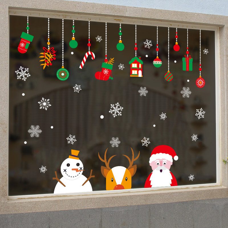 Miico Xh9294 Vianočná Nálepka Na Domácu Dekoráciu Na Okno A Stenu Dekoračná Z Obchodu