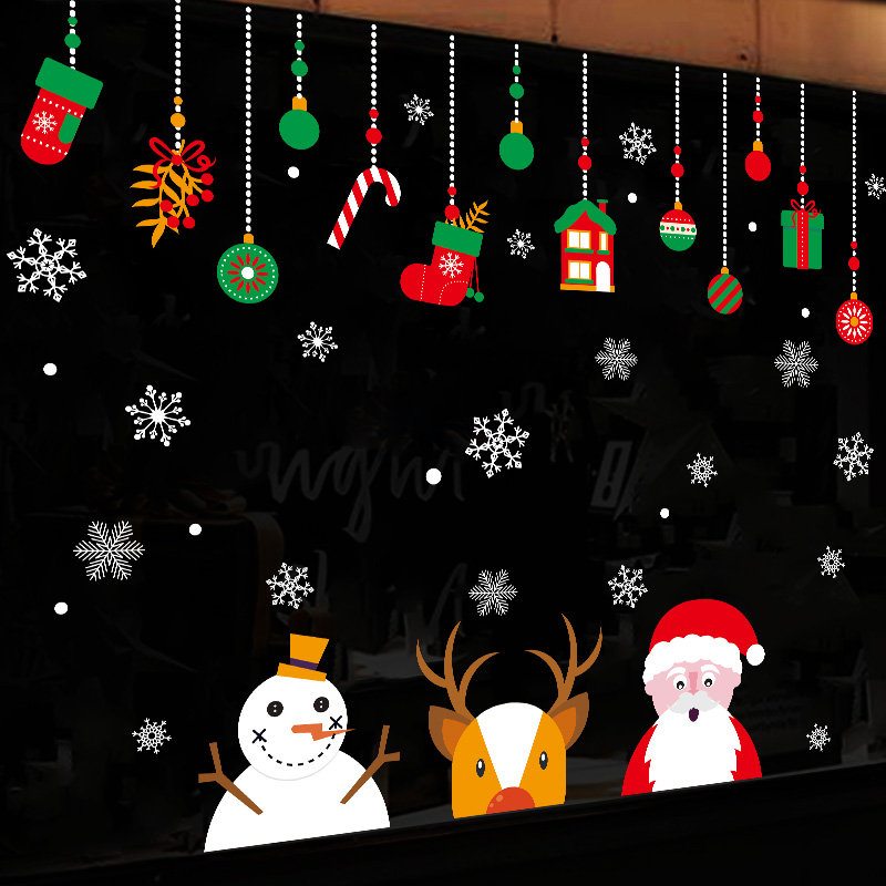Miico Xh9294 Vianočná Nálepka Na Domácu Dekoráciu Na Okno A Stenu Dekoračná Z Obchodu