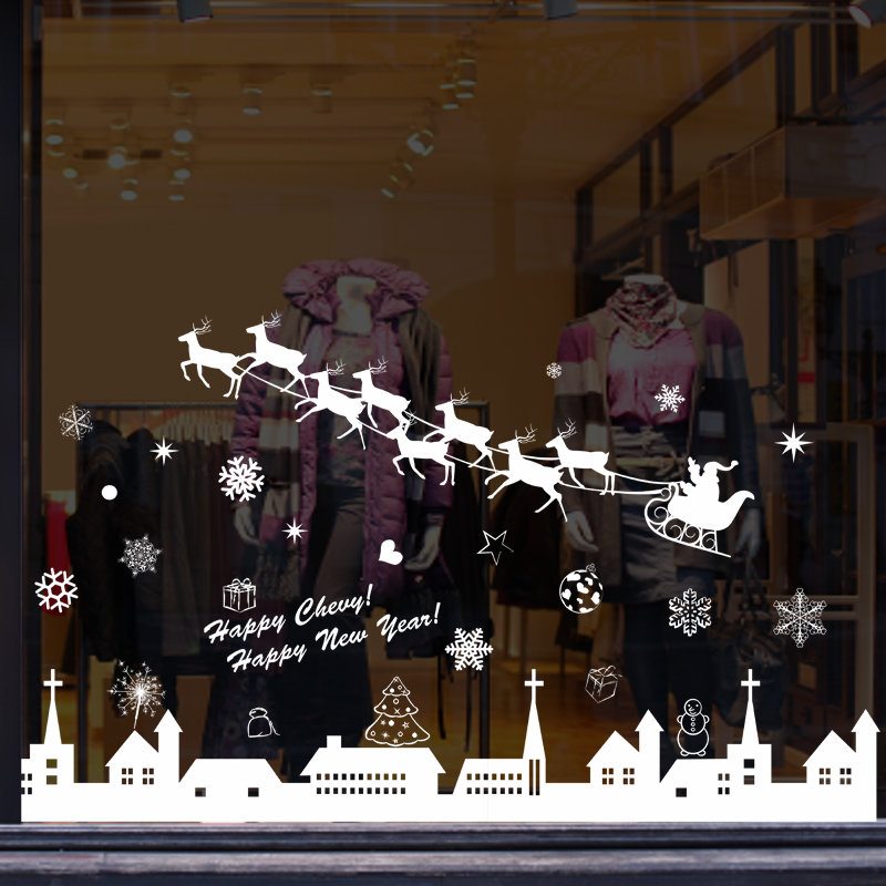 Miico Xl802 Vianočná Nálepka Na Domácu Dekoráciu Na Okno A Stenu Dekoračná Z Obchodu