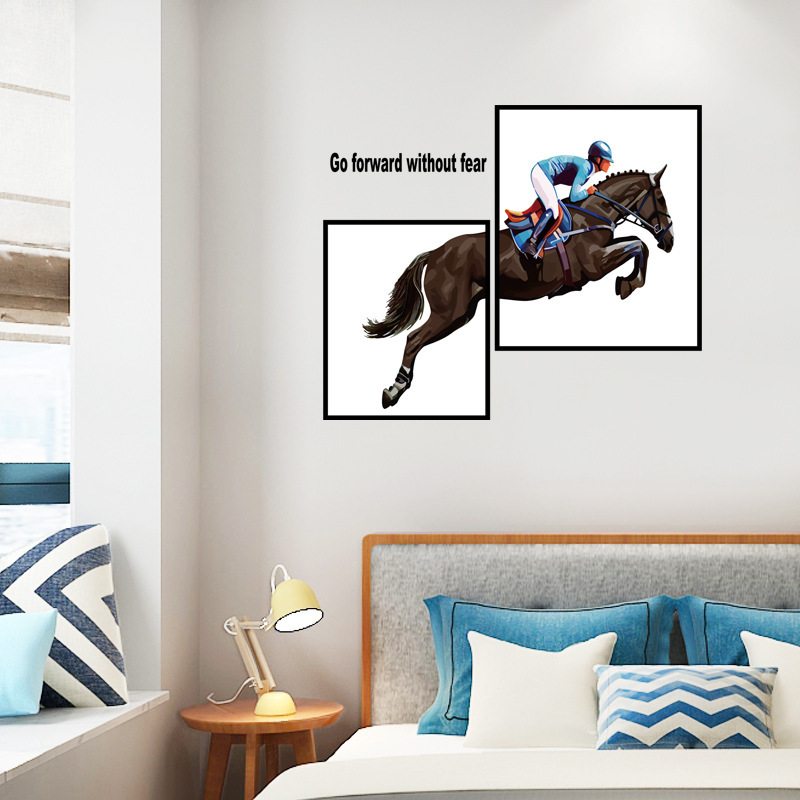 Modern Style Horseman Art Samolepky Na Stenu Nábytok Do Spálne Kreatívna Dekorácia Samolepiace