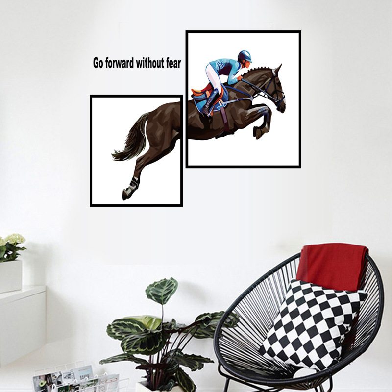 Modern Style Horseman Art Samolepky Na Stenu Nábytok Do Spálne Kreatívna Dekorácia Samolepiace