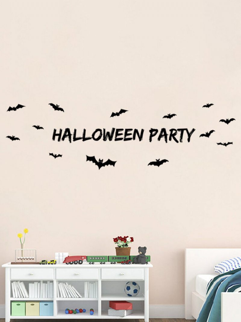 Nálepka Miico Halloween Party Odnímateľná Na Stenu Halloweenske Dekorácie Miestnosti