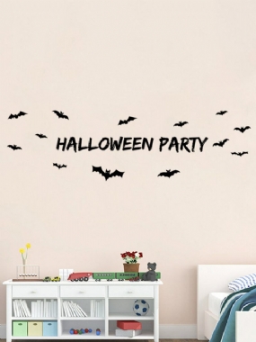 Nálepka Miico Halloween Party Odnímateľná Na Stenu Halloweenske Dekorácie Miestnosti