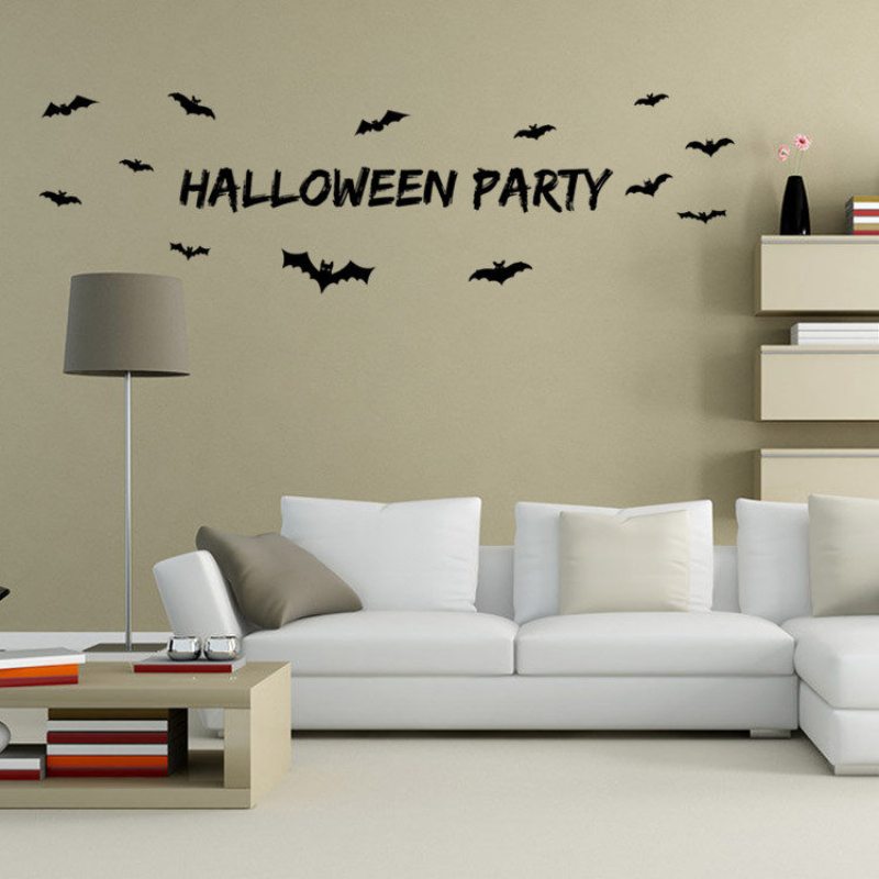 Nálepka Miico Halloween Party Odnímateľná Na Stenu Halloweenske Dekorácie Miestnosti