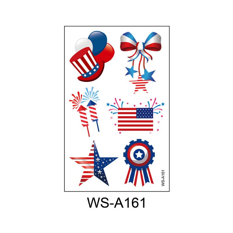 Nálepky Na Tetovanie S Americkou Vlajkou Pančuchy S Uzlom Na Chrbte Nepremokavé Na Párty Rekvizity Na Deň Nezávislosti