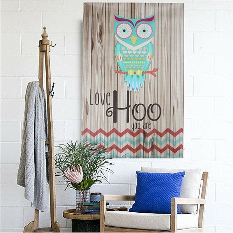 Nezarámovaná Maľba Na Plátne Home Decor Love Hoo Owl Nástenná Umelecká Obrazová Dekorácia