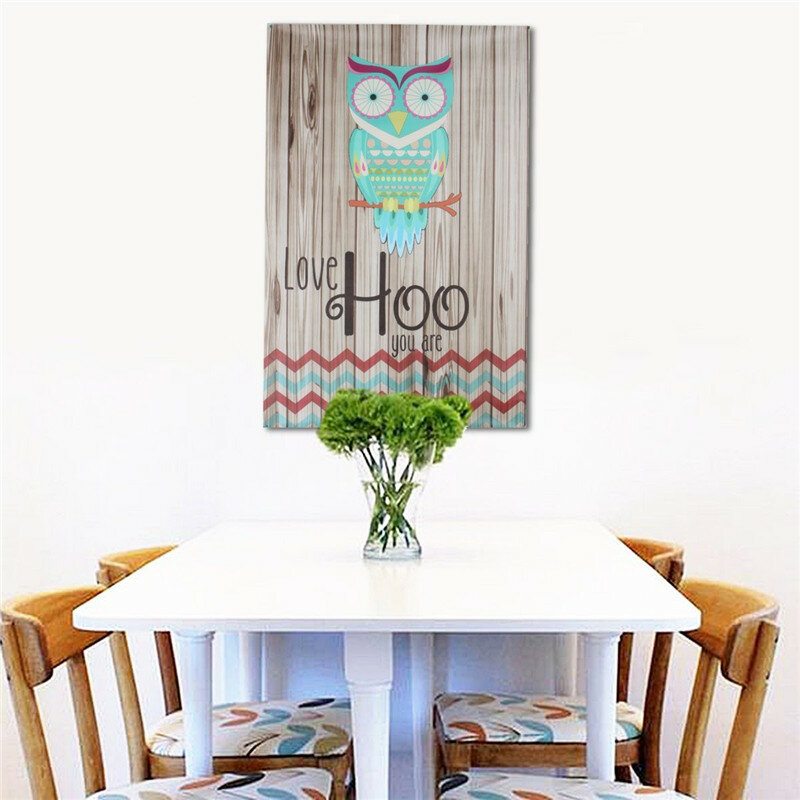 Nezarámovaná Maľba Na Plátne Home Decor Love Hoo Owl Nástenná Umelecká Obrazová Dekorácia