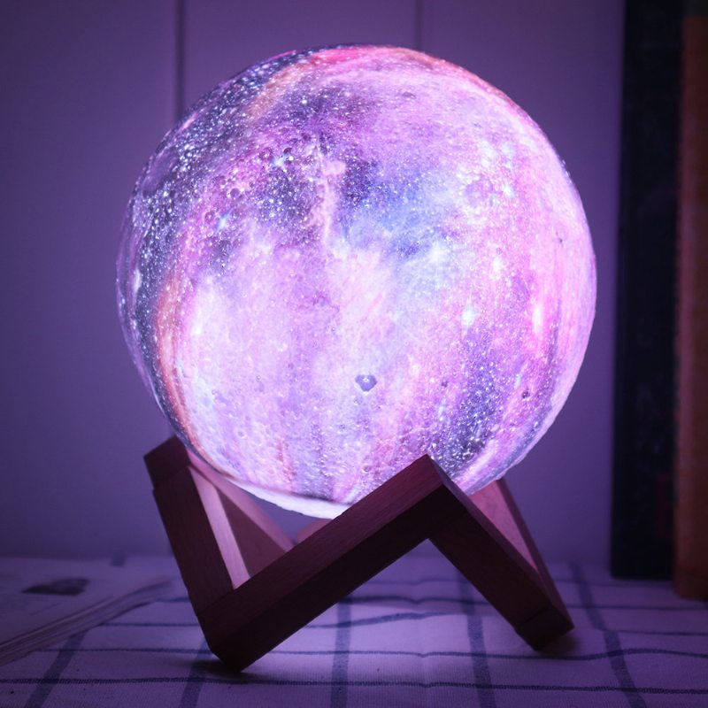 Nová 3d Tlač Moon Lamp Space Led Nočné Svetlo Diaľkové Ovládanie Usb Nabíjanie Valentínsky Darček