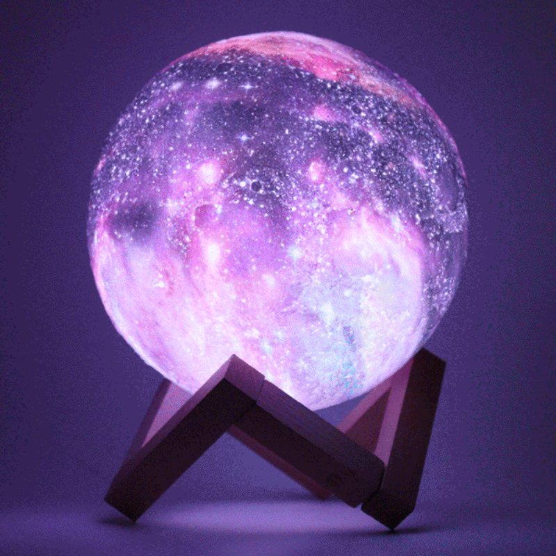 Nová 3d Tlač Moon Lamp Space Led Nočné Svetlo Diaľkové Ovládanie Usb Nabíjanie Valentínsky Darček