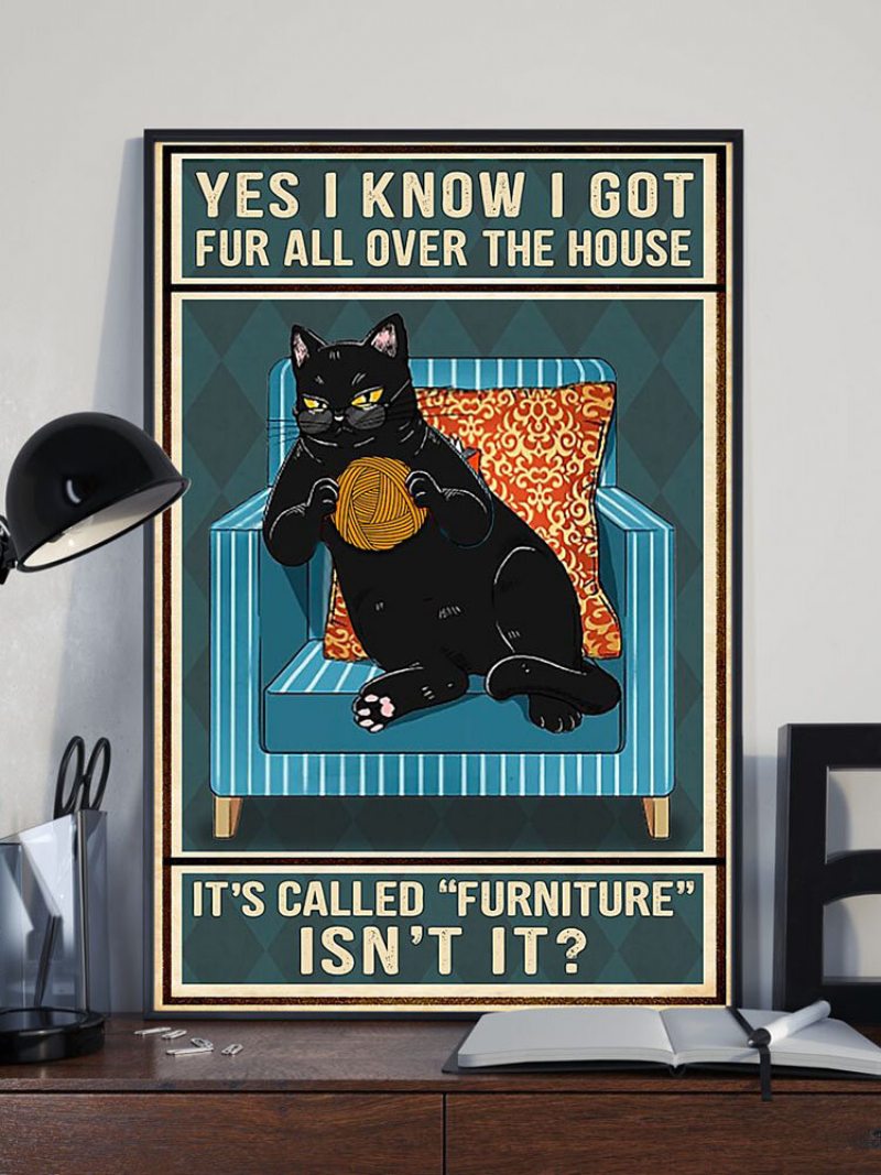 Obraz Na Plátne So Vzorom Čiernej Mačky A Písmena Bez Rámu Nástenné Umelecké Plátno Obývacia Izba Domov