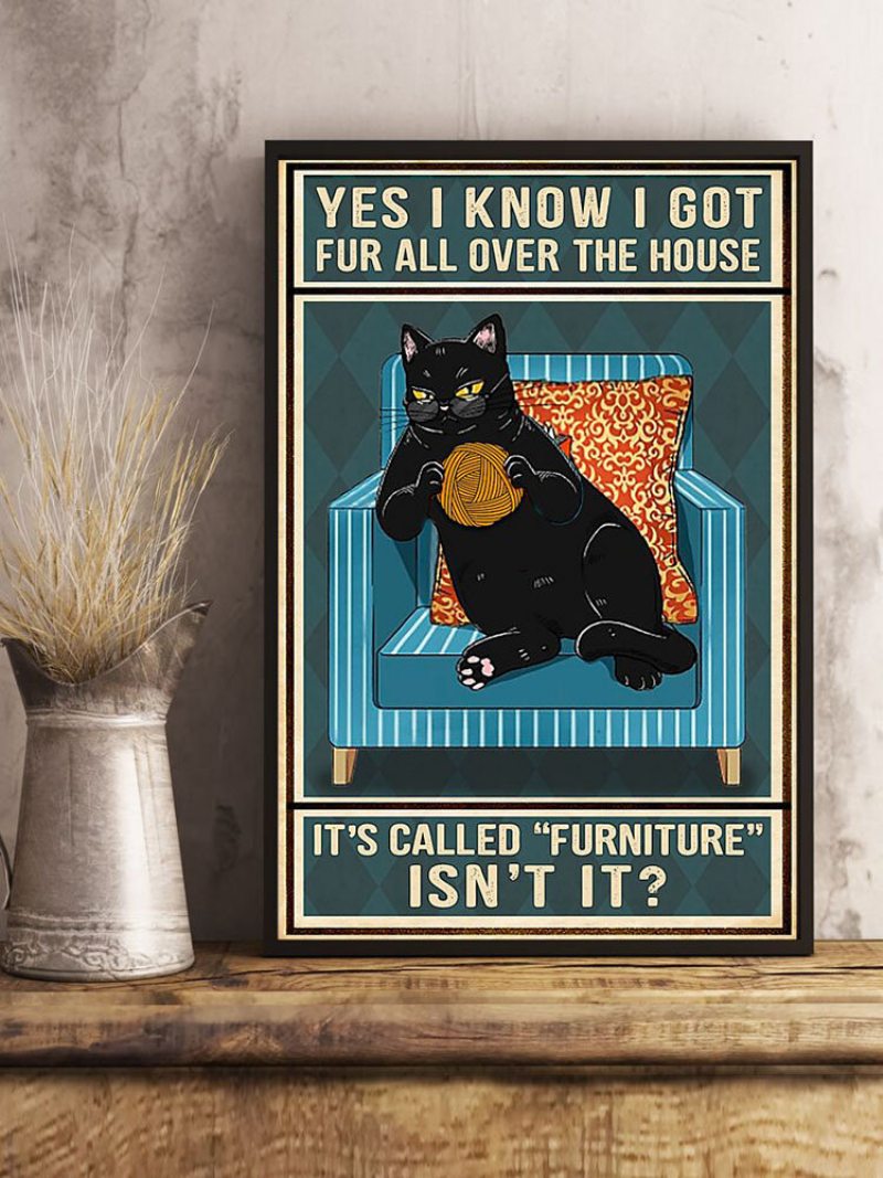 Obraz Na Plátne So Vzorom Čiernej Mačky A Písmena Bez Rámu Nástenné Umelecké Plátno Obývacia Izba Domov