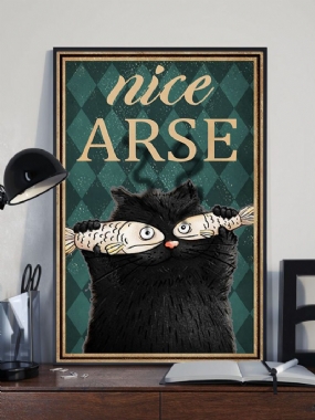 Obraz Na Plátne So Vzorom Čiernej Mačky A Ryby Nezarámovaný Na Do Obývacej Izby Do Obývačky