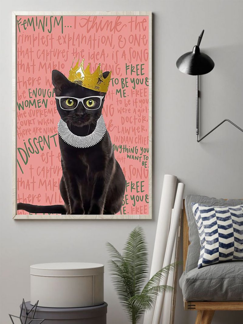 Obraz Na Plátne So Vzorom Mačiek A Písmen Nezarámovaný Nástenný Umelecký Plátno Obývacia Izba Home Decor