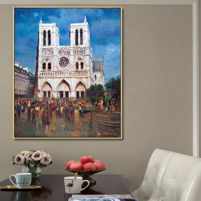 Paris Architecture Decorative Painting Core Canvas Závesný Obraz Na Dekoráciu Domácej Obývačky