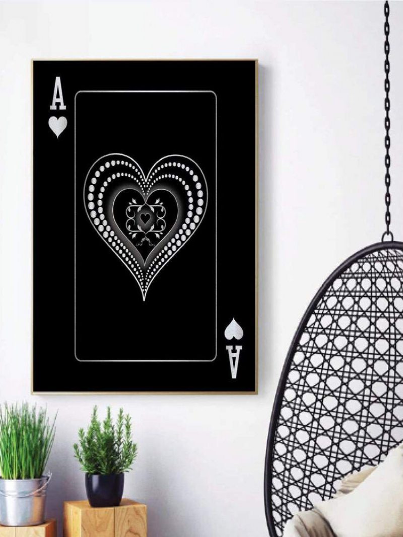 Poker Ace Pattern Obraz Na Plátne Nezarámované Nástenné Umelecké Plátno Obývacia Izba Home Decor